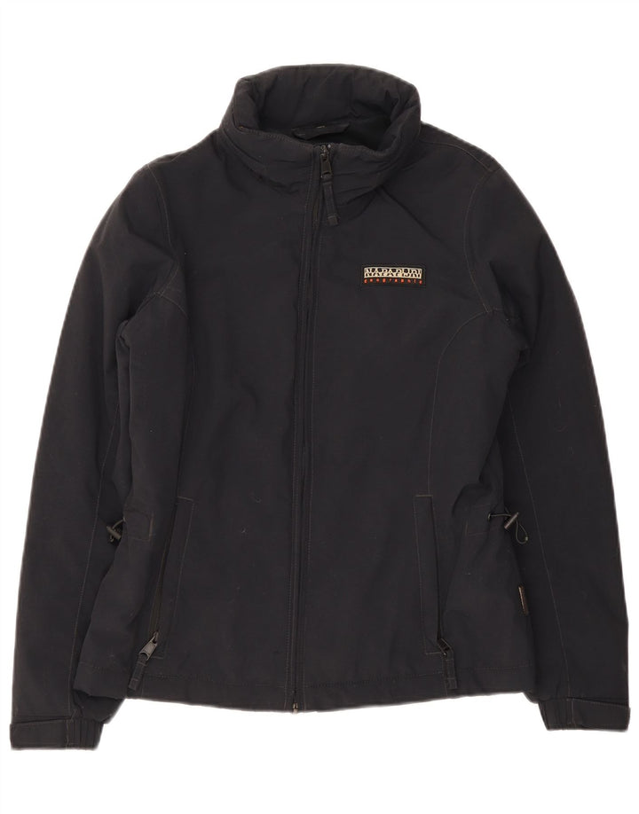 Napapijri Womens Geographic Oversized Windbreaker Jacket UK 10 Small Black