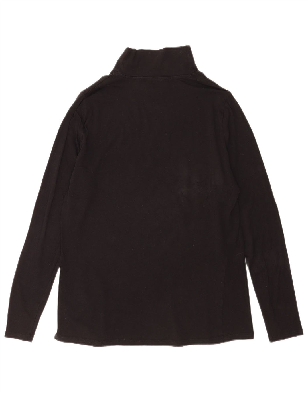 Marks & Spencer Womens Top Long Sleeve UK 14 Medium Black Cotton
