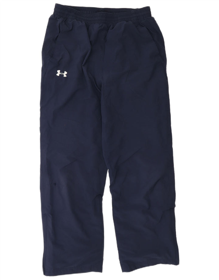 UNDER ARMOUR Mens Tracksuit Trousers Large  Navy Blue Polyester
