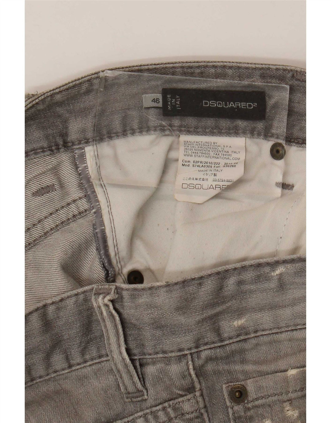 Dsquared2 Mens Distressed Skinny Jeans IT 46 Small W32 L32 Grey Spotted