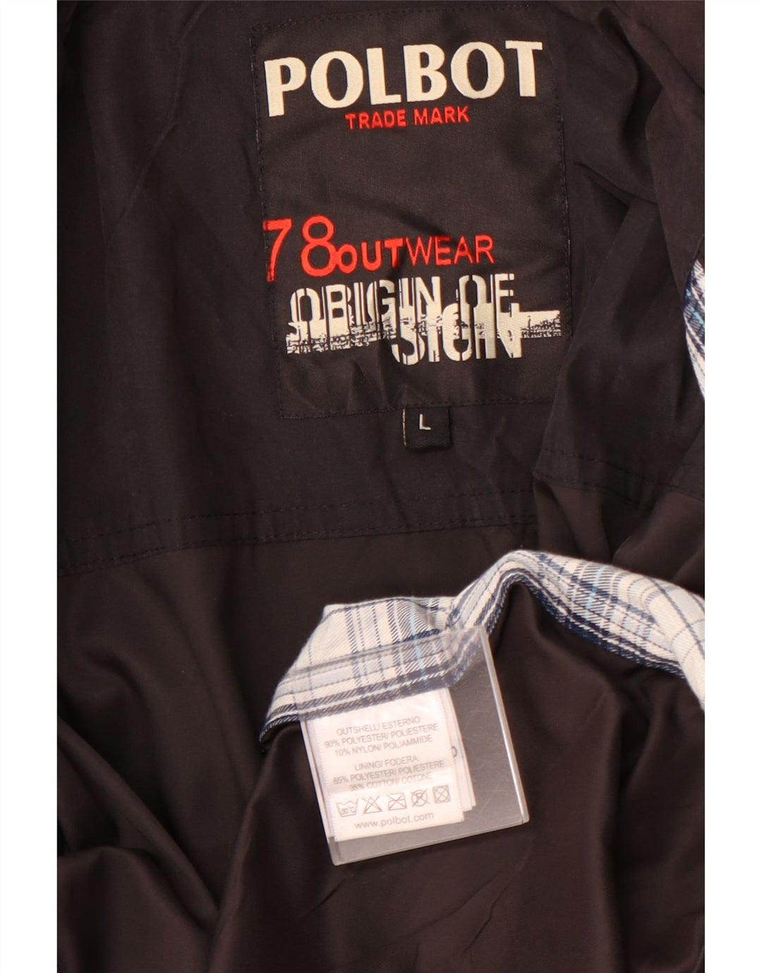 POLBOT Mens Utility Jacket UK 40 Large Black Polyester