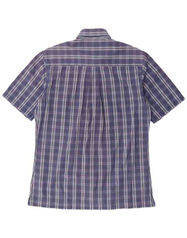 Timberland Mens Short Sleeve Shirt Small Blue Check Cotton