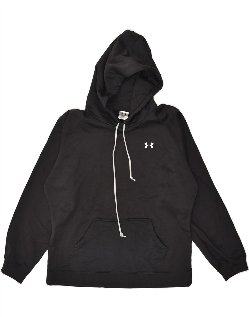 UNDER ARMOUR Womens Hoodie Jumper UK 16 Large Black Polyester | Vintage Under Armour | Thrift | Second-Hand Under Armour | Used Clothing | Messina Hembry 