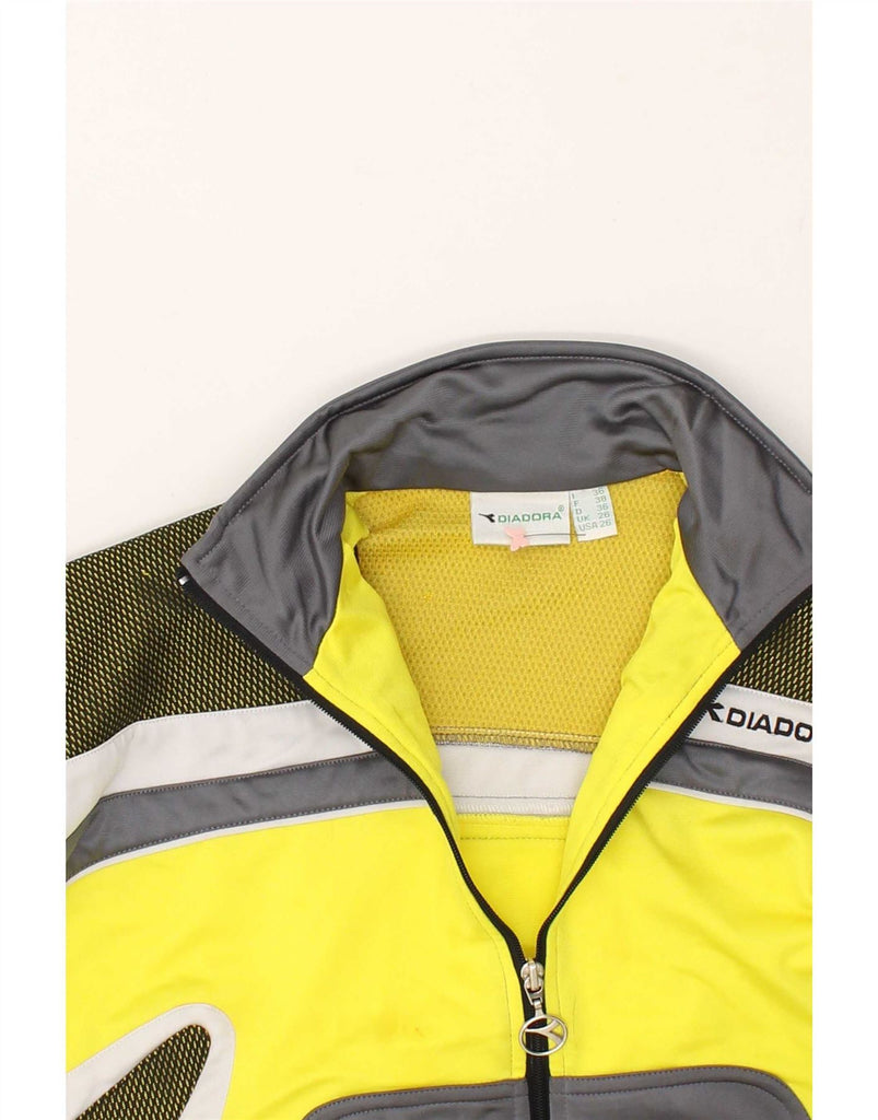 DIADORA Boys Tracksuit Top Jacket 10-11 Years Yellow Colourblock Polyester Vintage Diadora and Second-Hand Diadora from Messina Hembry 