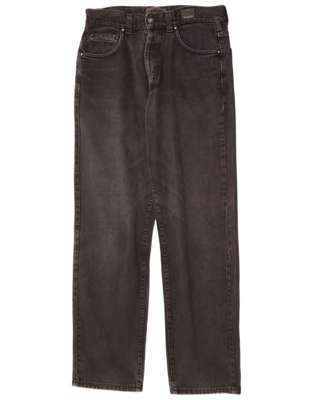 VERSACE Mens Straight Jeans W34 L31 Grey Cotton