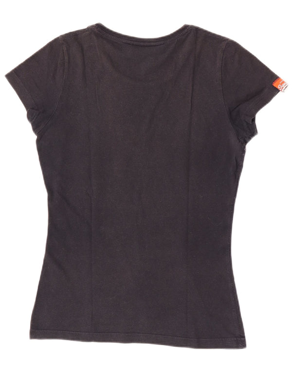 Superdry Womens Graphic T-Shirt Top UK 6 XS Black