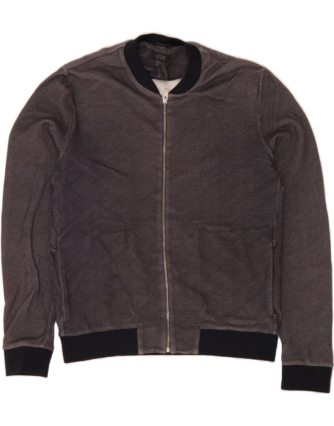 COS Mens Tracksuit Top Jacket Medium Navy Blue Cotton Vintage Cos and Second-Hand Cos from Messina Hembry 