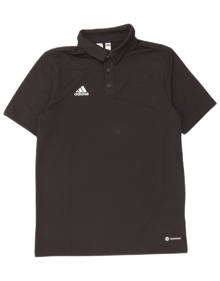 Adidas Boys Aeroready Polo Shirt 13-14 Years Black Polyester