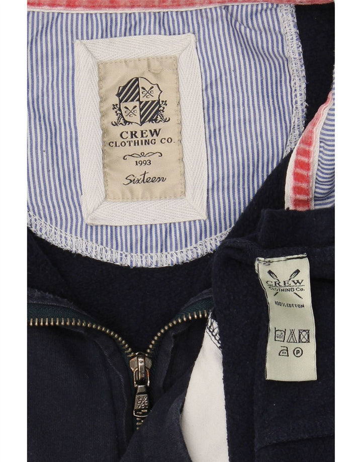 CREW CLOTHING Womens Zip Neck Sweatshirt Jumper UK 16 Large  Navy Blue