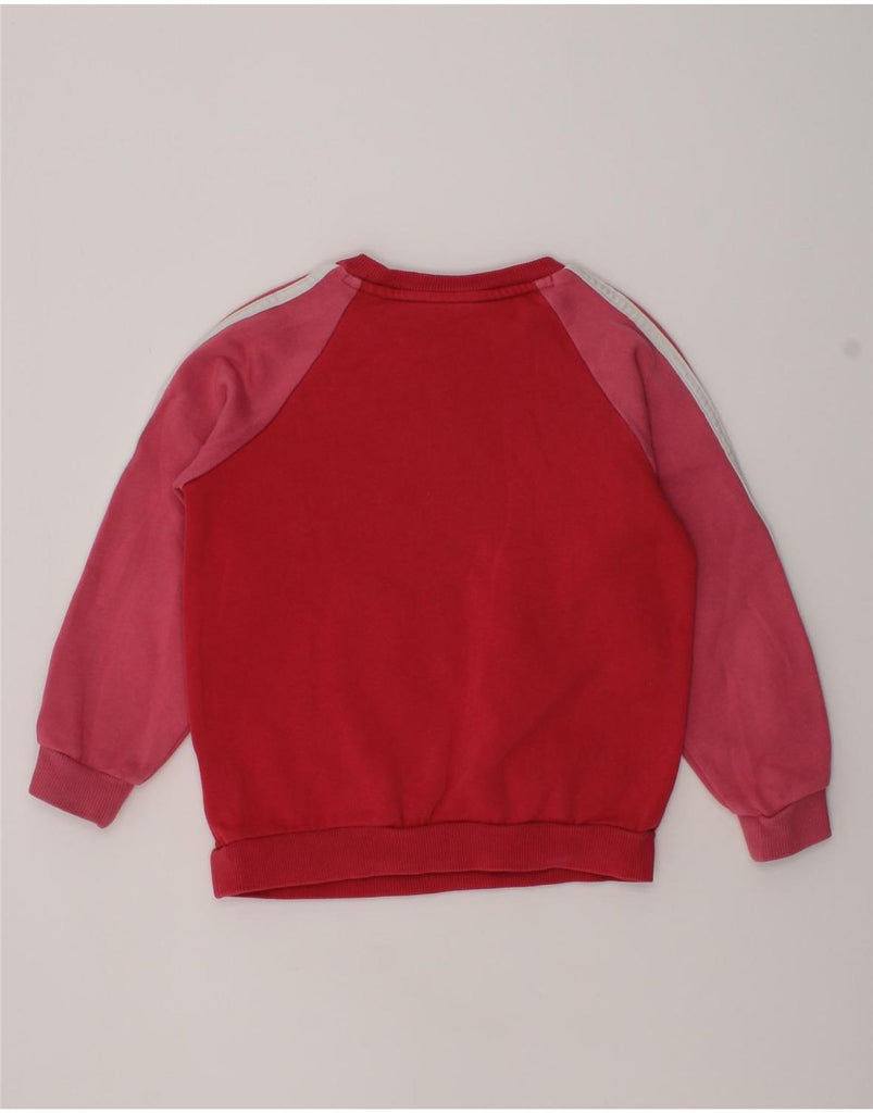 ADIDAS Girls Graphic Sweatshirt Jumper 2-3 Years Red Colourblock | Vintage Adidas | Thrift | Second-Hand Adidas | Used Clothing | Messina Hembry 