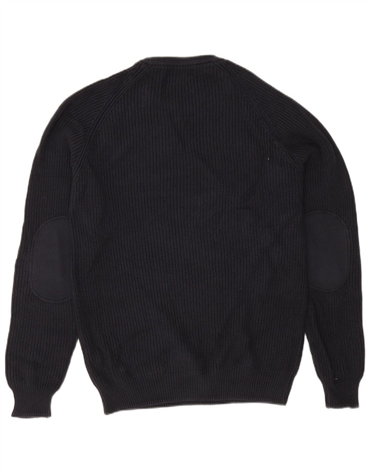 Zara Mens Crew Neck Jumper Sweater Medium Navy Blue Cotton