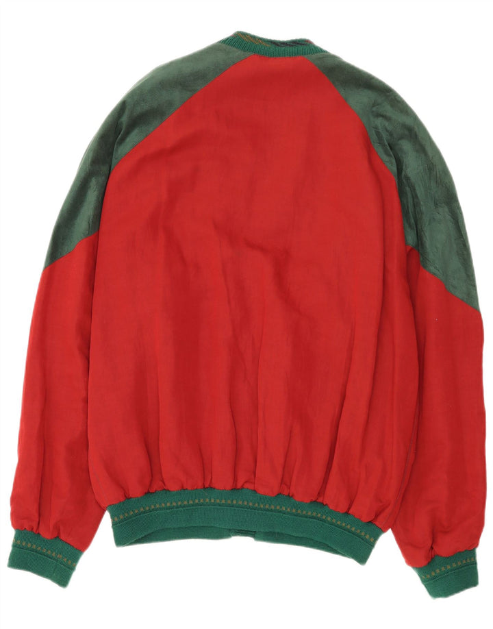 Jupiter Mens Bomber Jacket IT 56 3XL Red Colourblock Linen