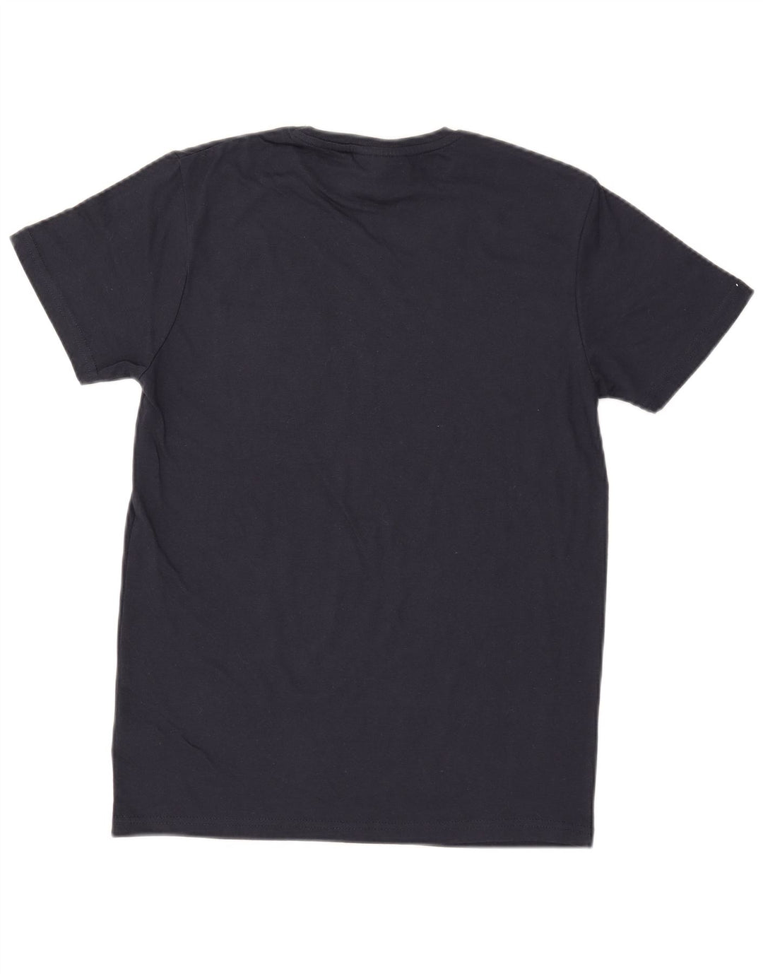 MISSING PEACE Mens Graphic T-Shirt Top Small Navy Blue Colourblock Cotton