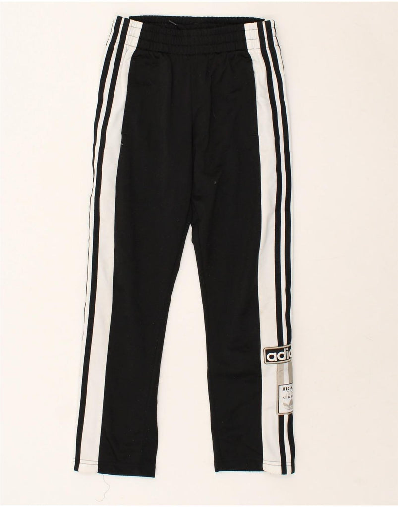 ADIDAS Boys Graphic Tracksuit Trousers 9-10 Years Black Colourblock | Vintage Adidas | Thrift | Second-Hand Adidas | Used Clothing | Messina Hembry 