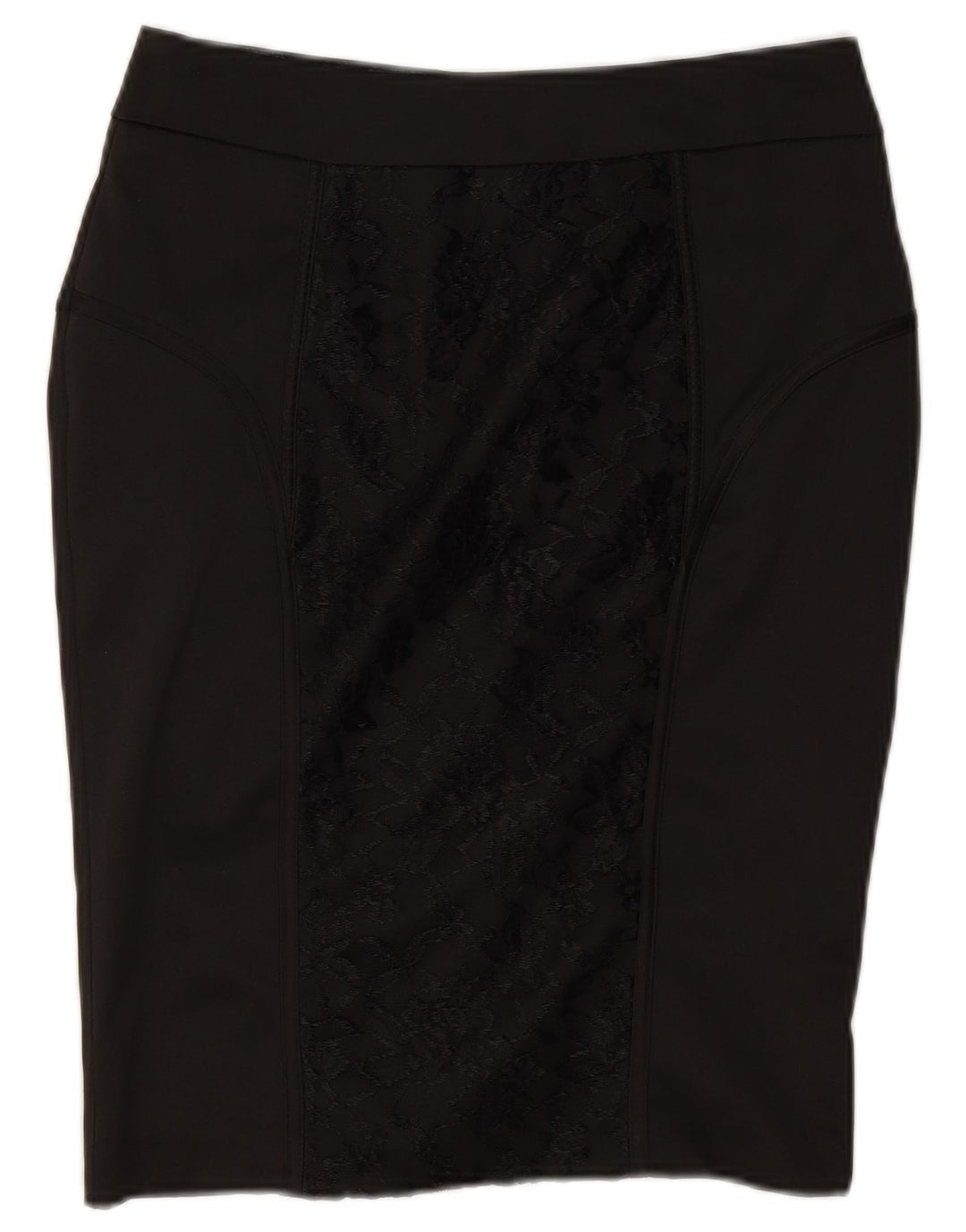 Dunnes Womens Pencil Skirt UK 8 Small W26  Black Floral Polyester