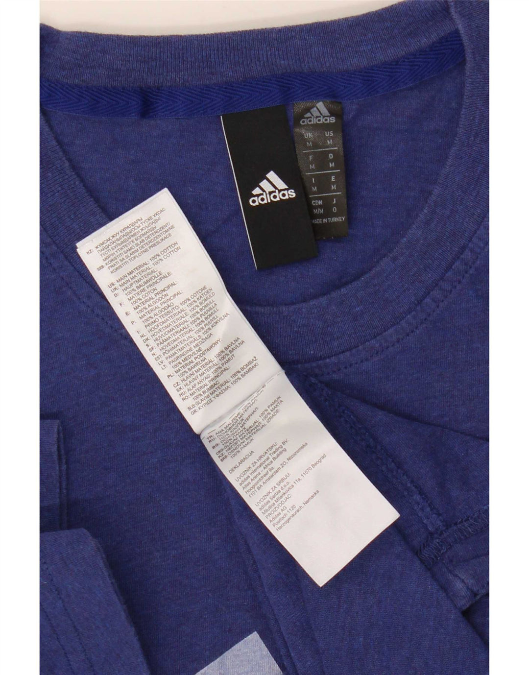 Adidas Mens Graphic T-Shirt Top Medium Blue Cotton