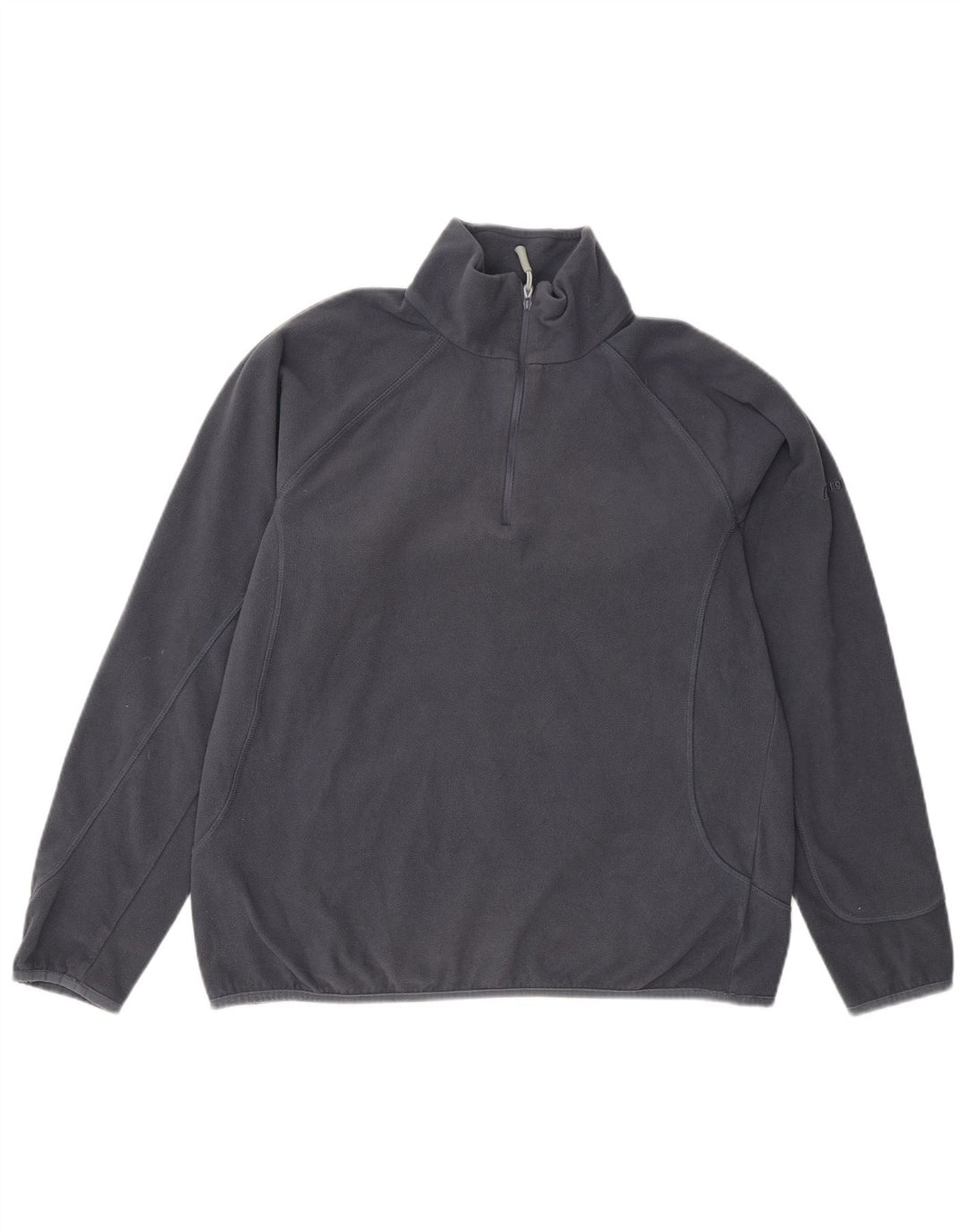 Berghaus Womens Zip Neck Fleece Jumper UK 14 Large Grey Polyester