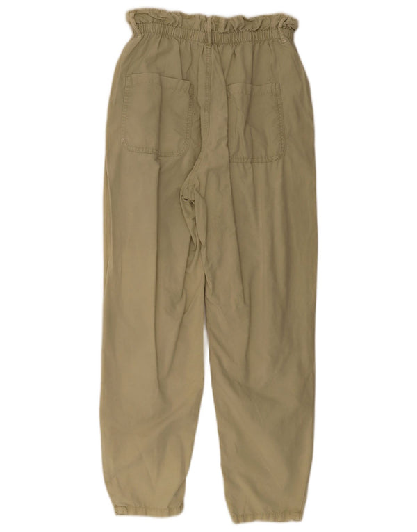 Zara Womens Tapered Chino Trousers EU 34 2XS W24 L28 Khaki