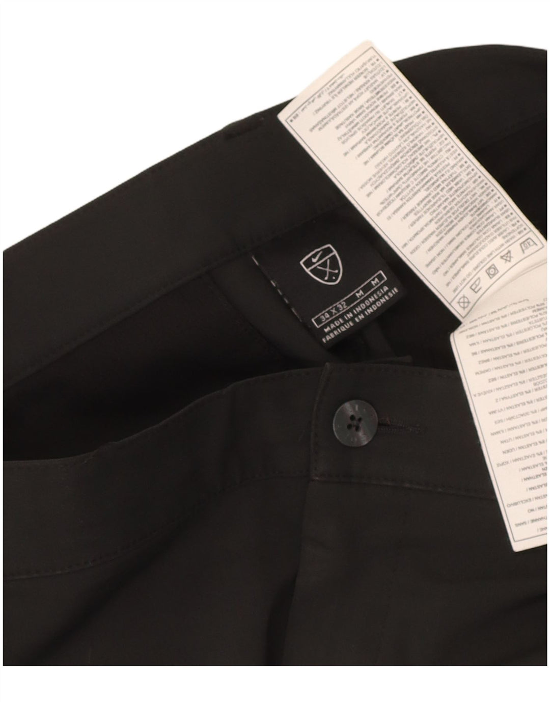 Nike Mens Straight Chino Trousers W34 L32 Black Polyester