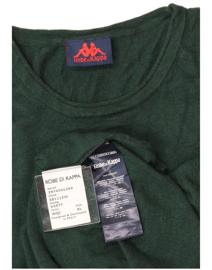 Kappa Mens Crew Neck Jumper Sweater XL Green Polyamide