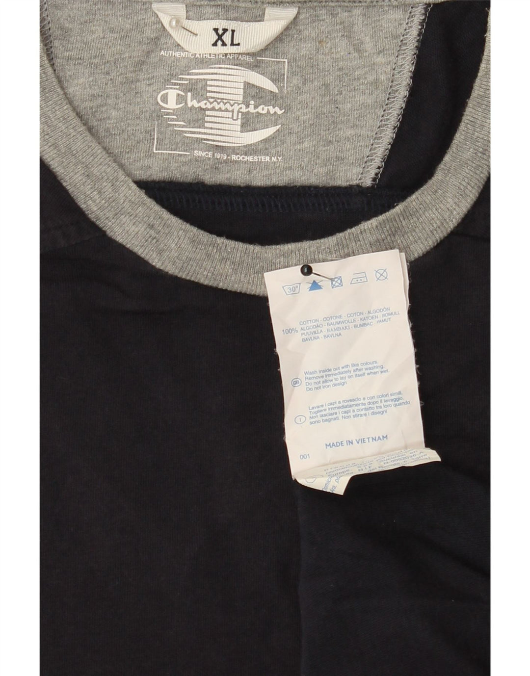 CHAMPION Mens T-Shirt Top XL Navy Blue Cotton