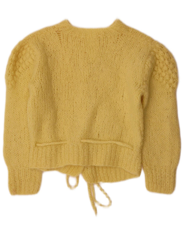 Vintage Girls Cardigan Sweater 9-10 Years Yellow