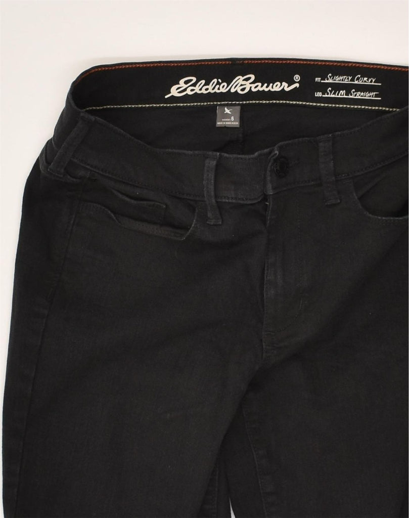 EDDIE BAUER Womens Slim Straight Jeans US 6 Medium W28 L30 Black Cotton | Vintage Eddie Bauer | Thrift | Second-Hand Eddie Bauer | Used Clothing | Messina Hembry 