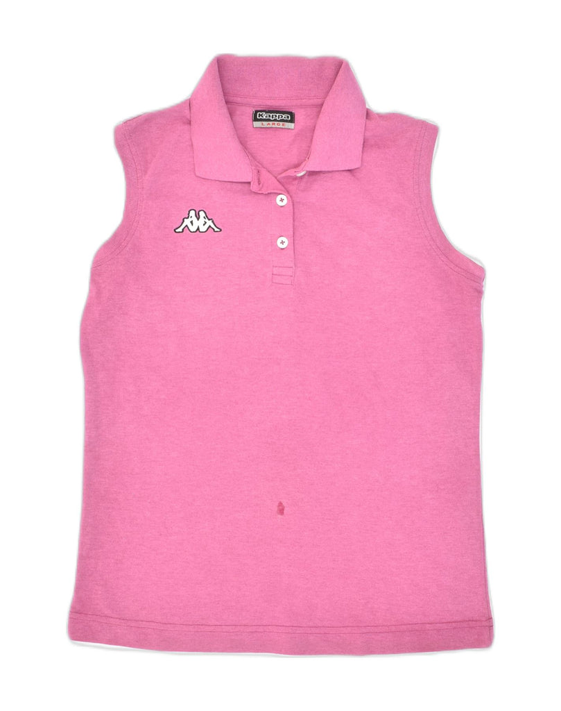 KAPPA Womens Sleeveless Polo Shirt UK 14 Large Pink Cotton | Vintage Kappa | Thrift | Second-Hand Kappa | Used Clothing | Messina Hembry 