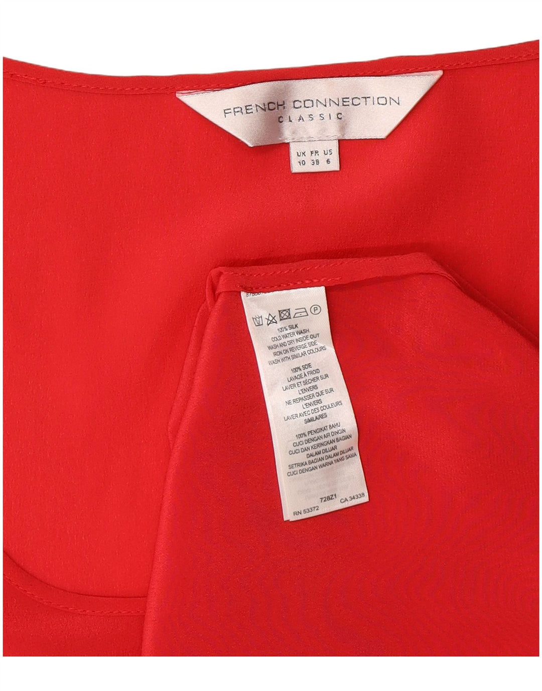 French Connection Womens Sleeveless Blouse Top UK 10 Small Red Silk
