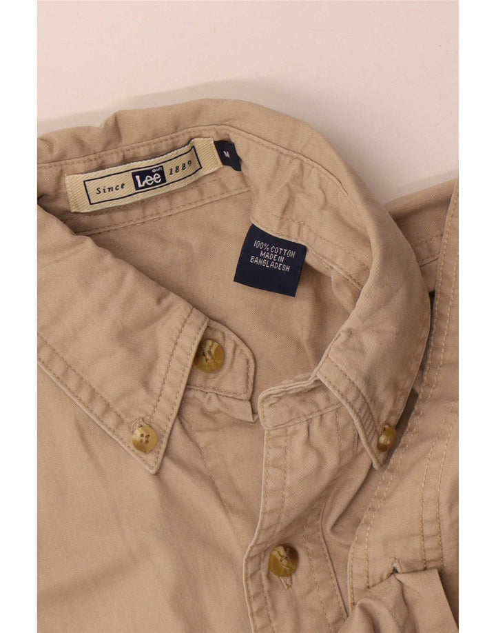 Lee Mens Shirt Medium Beige Cotton
