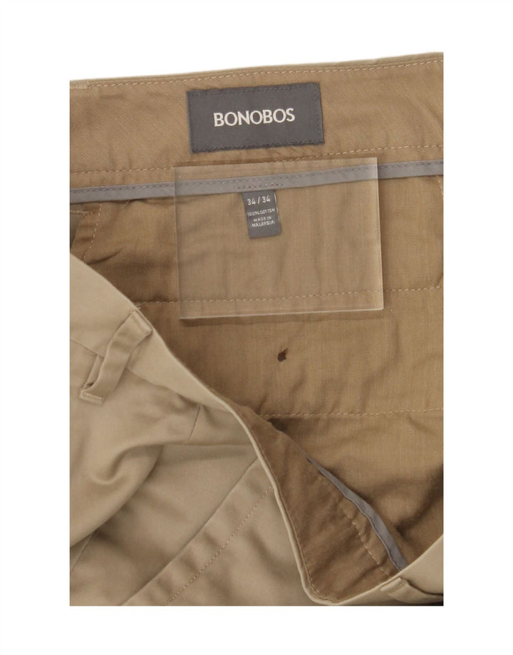 BONOBOS Womens Straight Chino Trousers W34 L30 Grey Cotton Vintage BONOBOS and Second-Hand BONOBOS from Messina Hembry 