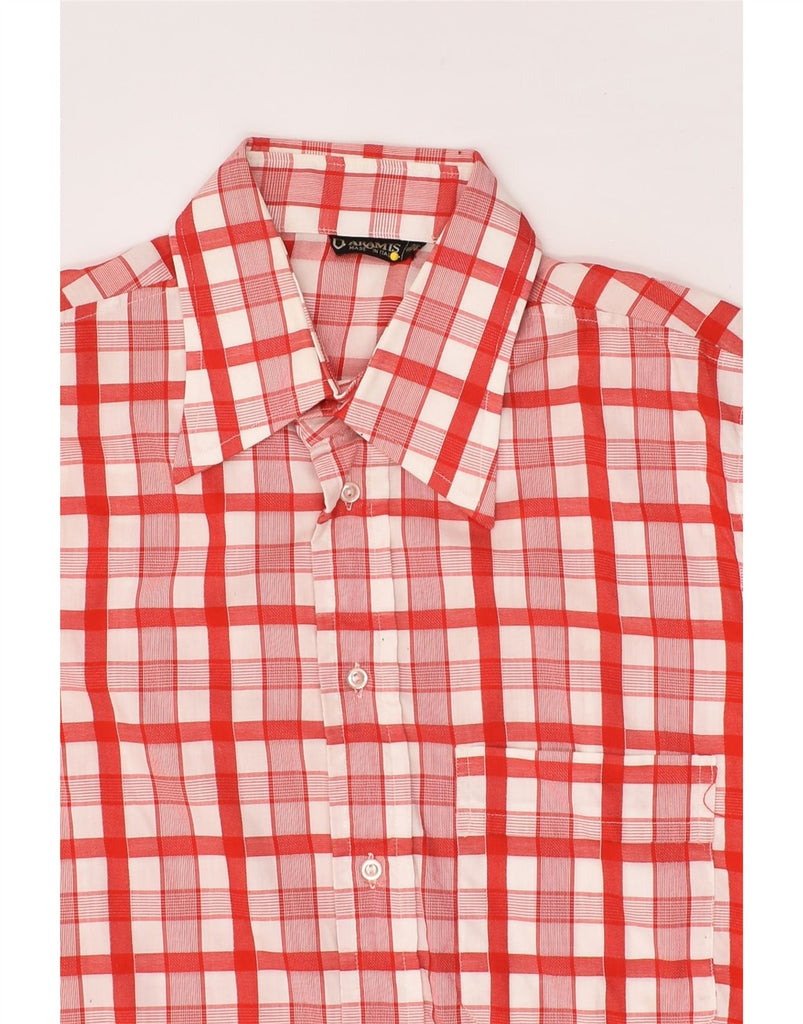 VINTAGE Mens Short Sleeve Shirt Size 40 Medium Red Check | Vintage Vintage | Thrift | Second-Hand Vintage | Used Clothing | Messina Hembry 