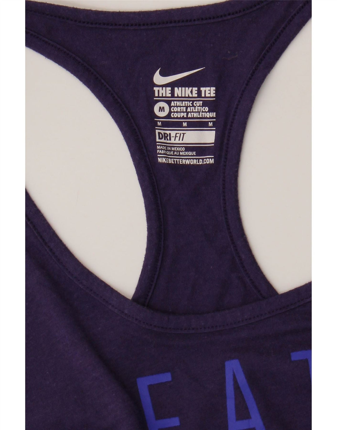 Nike Womens Dri Fit Graphic Vest Top UK 12 Medium Purple