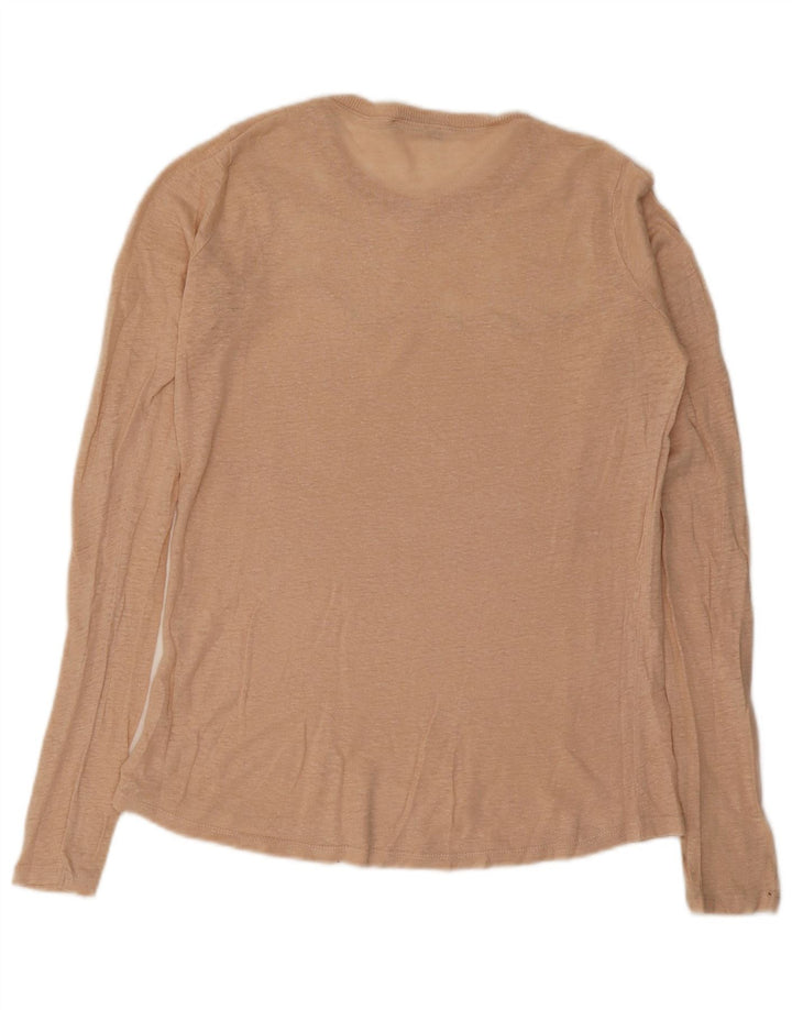 Zara Womens Top Long Sleeve UK 10 Small Beige
