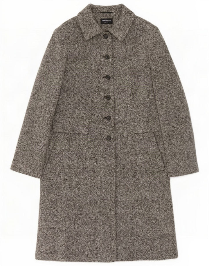 Principles Womens Overcoat UK 12 Medium Grey Flecked Wool