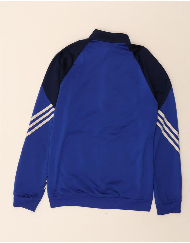 Adidas Mens Tracksuit Top Jacket Small Blue Colourblock Polyester
