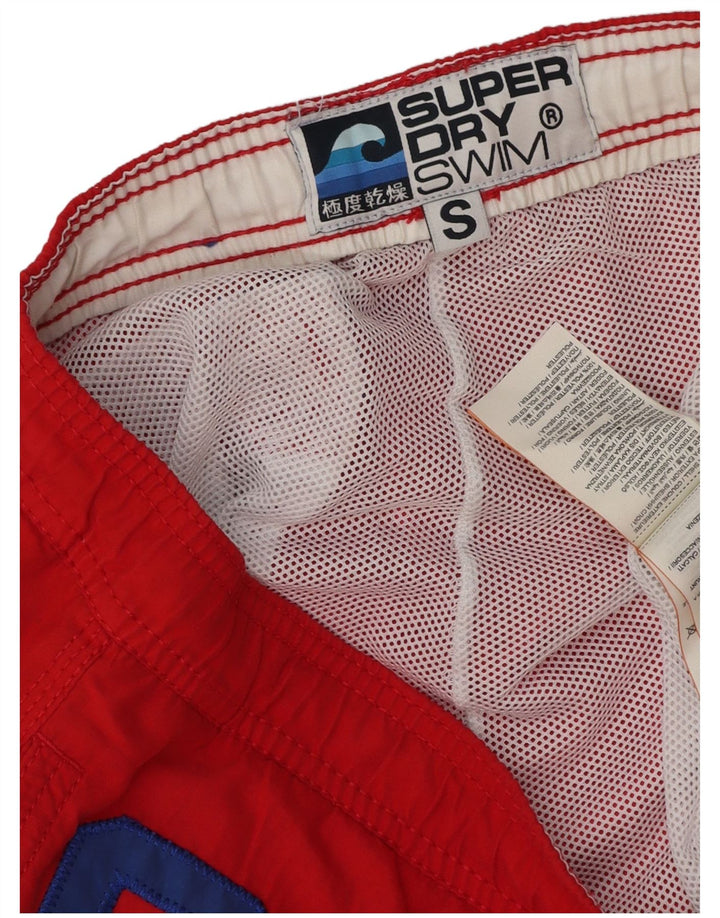 Superdry Mens Graphic Swimming Shorts Small  Red Polyester