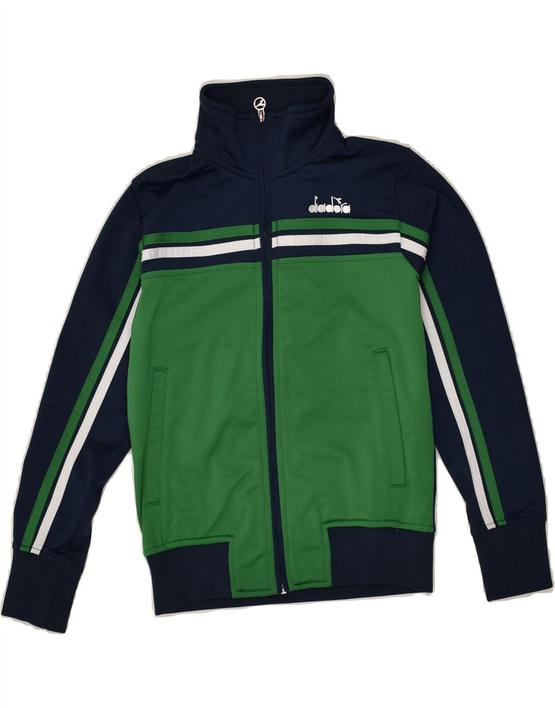 DIADORA Boys Tracksuit Top Jacket 8-9 Years Navy Blue Colourblock | Vintage Diadora | Thrift | Second-Hand Diadora | Used Clothing | Messina Hembry 