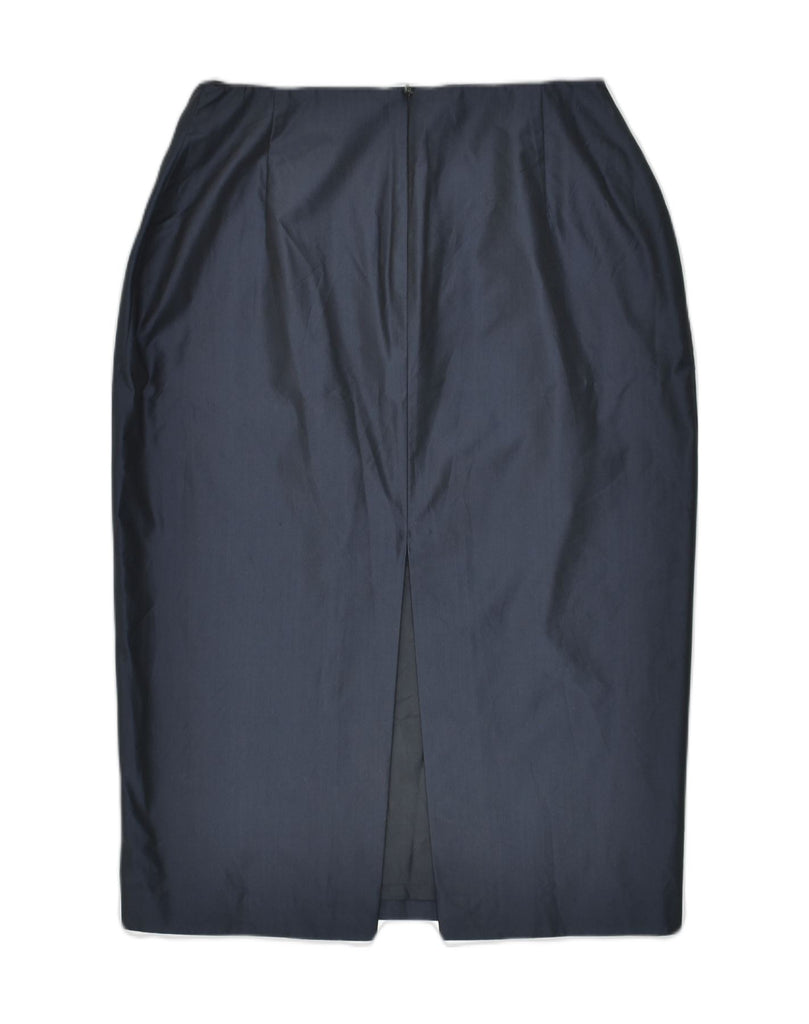 ICEBERG Womens Pencil Skirt IT 46 Large W28 Navy Blue Silk | Vintage Iceberg | Thrift | Second-Hand Iceberg | Used Clothing | Messina Hembry 