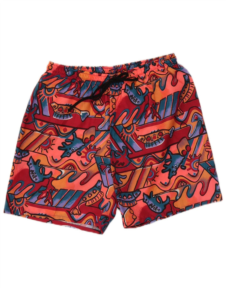 Vintage Mens Abstract Pattern Swimming Shorts IT 48 Medium Multicoloured