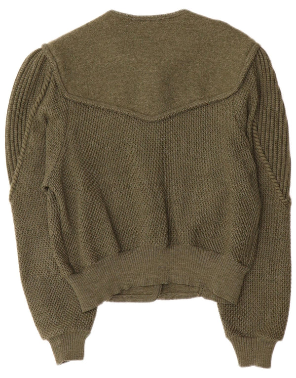 Geiger Womens Cardigan Sweater EU 42 Large Green Wool