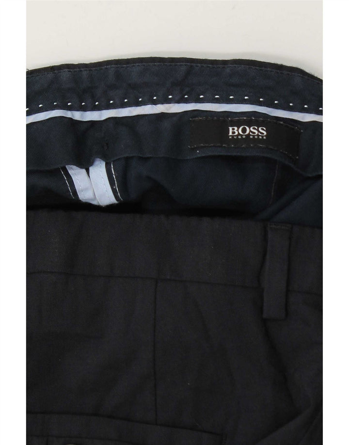 Hugo Boss Mens Slim Suit Trousers W34 L31 Navy Blue