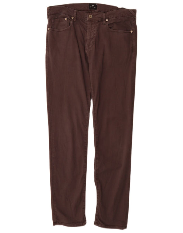 Paul Smith Womens Slim Fit Casual Trousers W32 L30 Grey Cotton