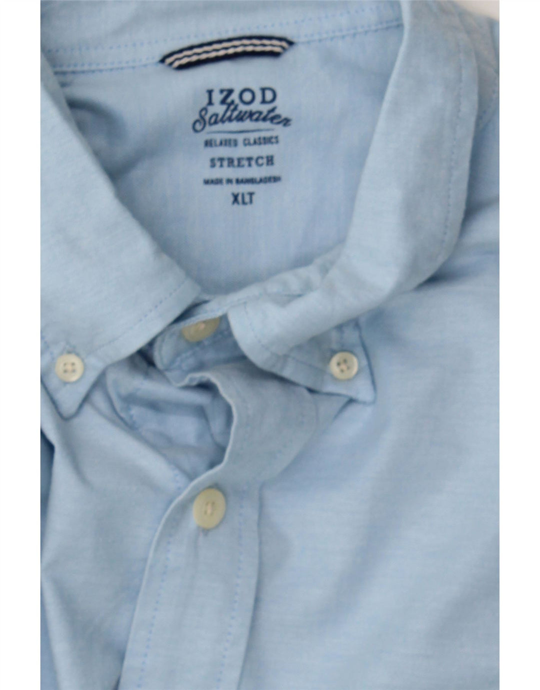 IZOD Mens Salt Water Shirt XL Blue Cotton Vintage Izod and Second-Hand Izod from Messina Hembry 
