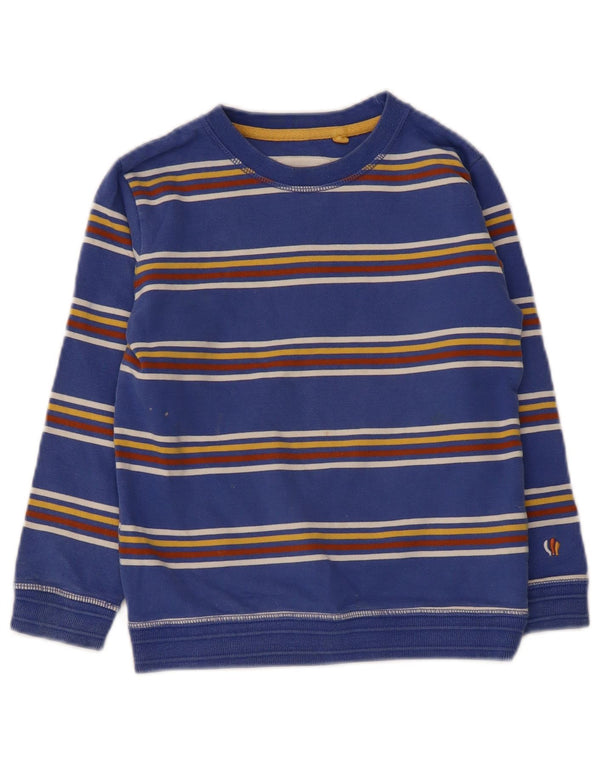 Fat Face Boys Sweatshirt Jumper 5-6 Years Blue Striped Cotton
