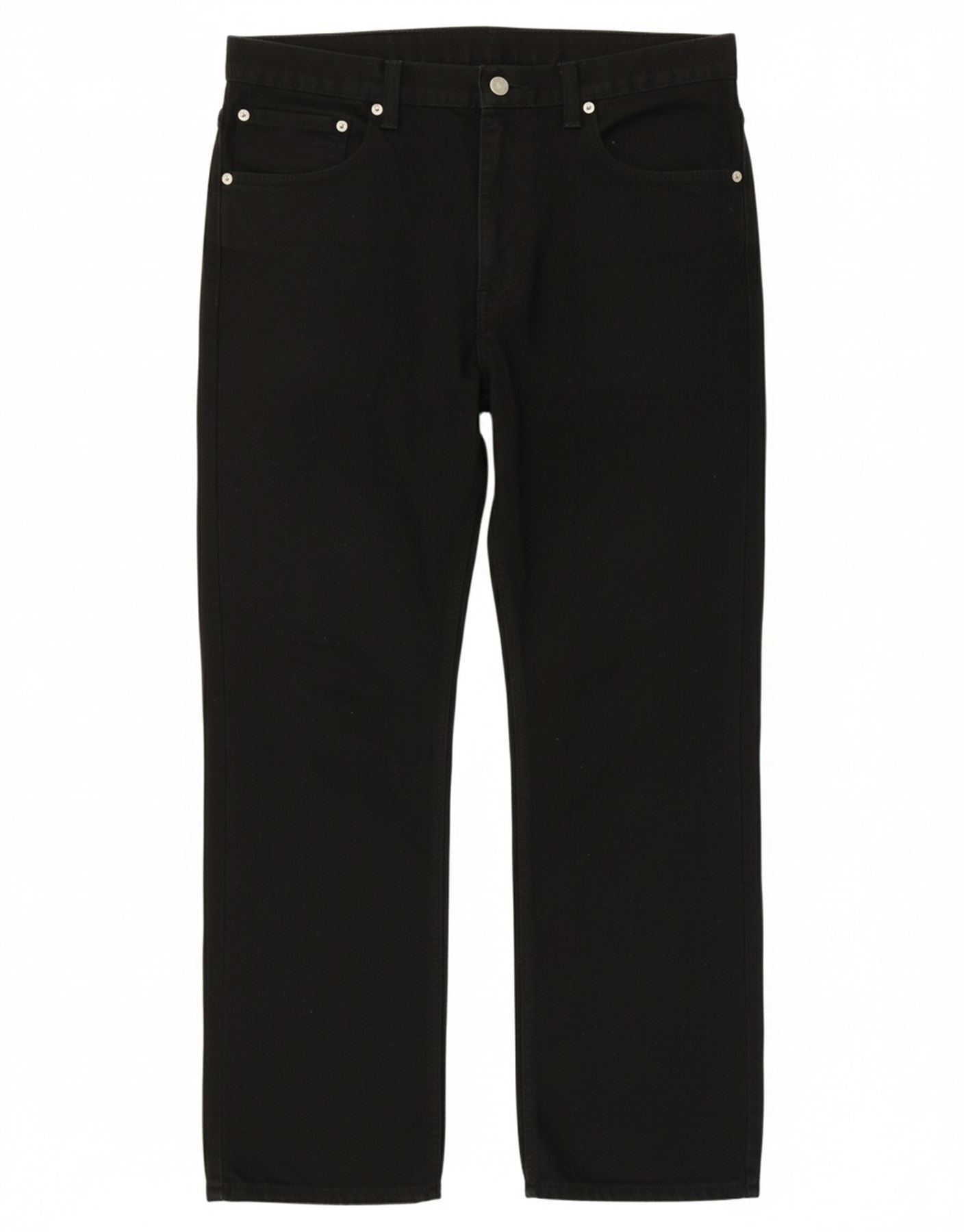 LEVI'S Mens 752 Straight Jeans W34 L30 Black Cotton Vintage