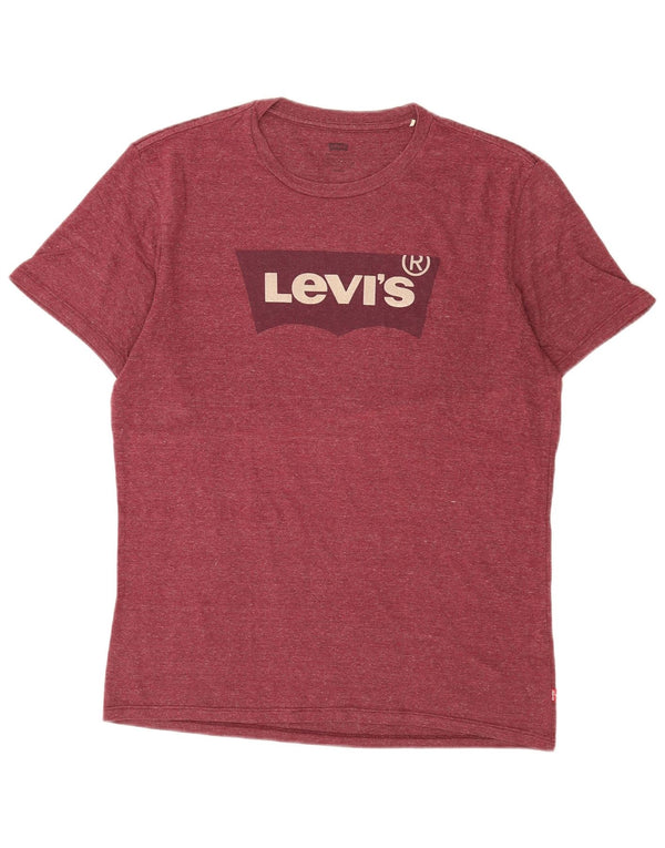 LEVI'S Mens Graphic T-Shirt Top Medium Burgundy