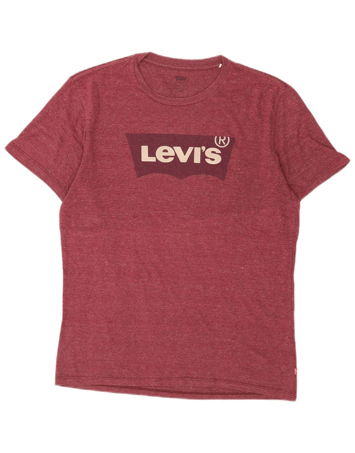 LEVI'S Mens Graphic T-Shirt Top Medium Burgundy