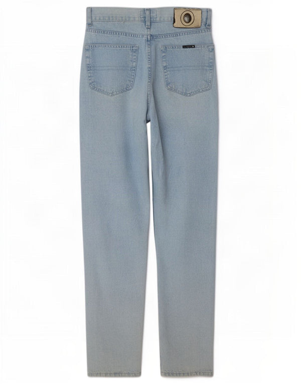 Trussardi Womens High Waist Tapered Jeans W28 L33 Blue Cotton