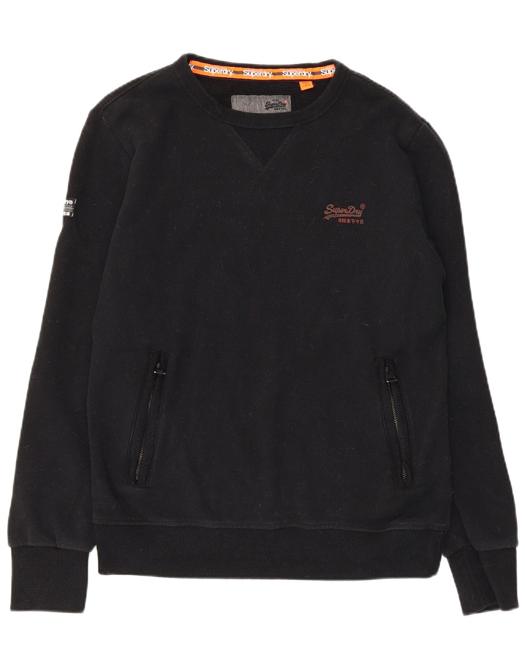 Superdry Mens Sweatshirt Jumper Medium Black Cotton